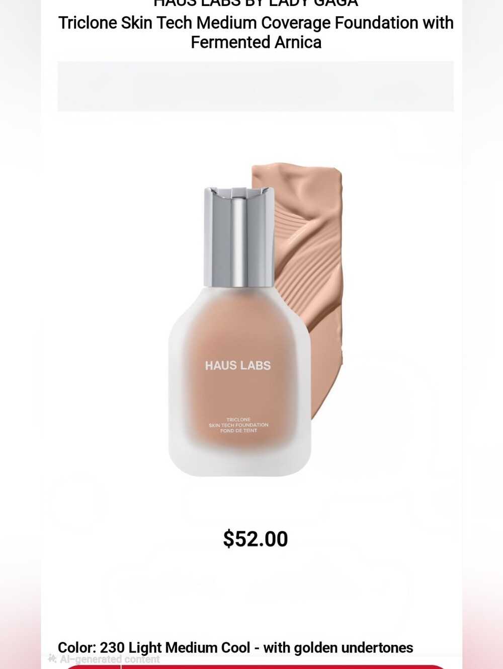 Haus Labs Triclone Skin Tech Foundation โ 230 Light Medium Cool